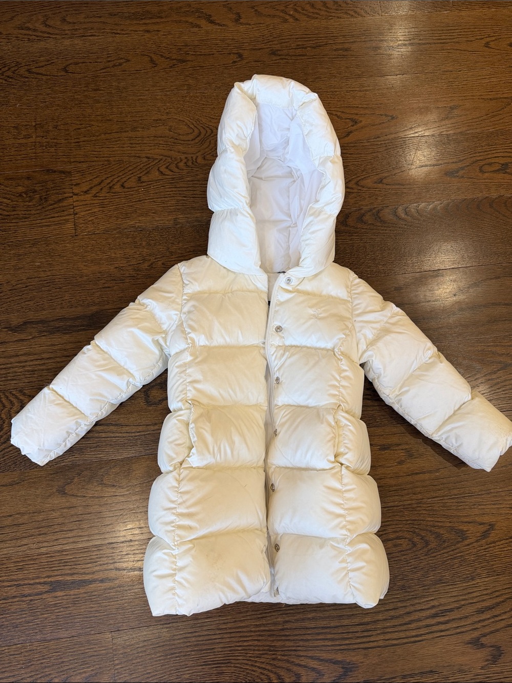 Ralph Lauren White Puffer Hooded Coat